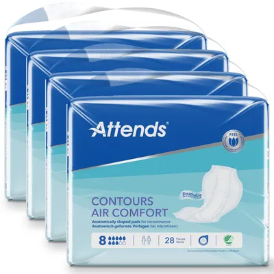 Produktbild von Attends Contours Air Comfort 8 Inkontinenzvorlagen 112 Stk Vorlagen saugstark