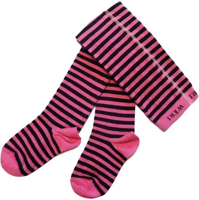 Produktbild von Kinderstrumpfhosen aus Baumwolle Halloween Ringel Rosa und Anthrazit Größe 122-128