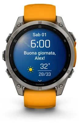 Obrázok produktu pre Garmin fenix 8, 3,56 cm (1.4"), AMOLED, Dotyková obrazovka, 32 GB, Wi-Fi, GPS