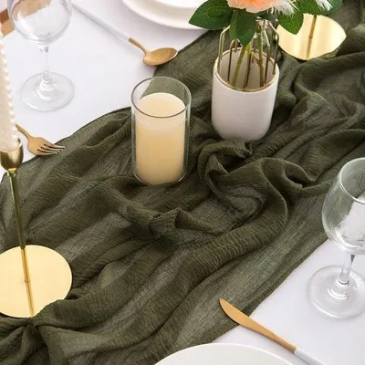 Obrázek produktu pro Olivově zelený ubrus na stůl, 4 m 80 cm, látka