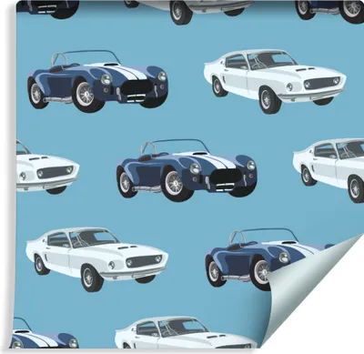 Obrázok produktu pre 10m VLIES WALLPAPER rolka škôlka retro autá mustang cesta XXL