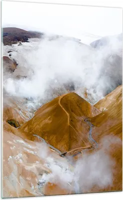 Produktbild von Bilder auf glas - Einteilig - Berge Wolken Landschaft - 70x100cm - Glasbilder - Wandbilder - Bilder - zum Aufhängen bereit - Wanddekoration aus Glas - Glas Bilder - Wandbild auf Glas - GPA70x100-4711