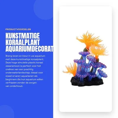 Obrázek produktu pro Simulace korálových rostlin – Umělé korály – Dekorace do akvária – Silikon – Bezpečné a šetrné k životnímu prostředí – 6 x 5 x 8 cm