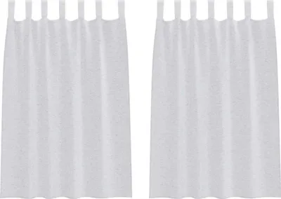 Image de vidaXL Rideau d'intimité, 2 pièces, gris clair, 140 x 140 cm, polyester