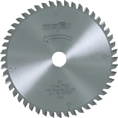 Produktbild von mafell Sägeblatt-HM 160 x 1,2/1,8 x 20 mm, Z 48, FZ/TR, für Schichtstoffplatten (Trespa) - 92569