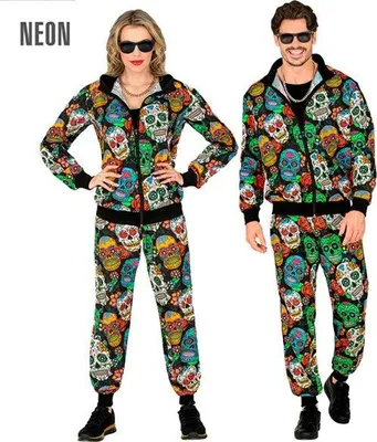 Produktbild von WIDMANN MILANO Trainingsanzug Dia de los Muertos 80er Stil Mode Halloween