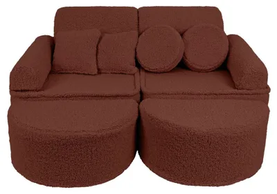 Image de Canapé Pocket 120 cm peluche 12 pcs BEARLY enfant modulable mousse OEKO TEX jeu