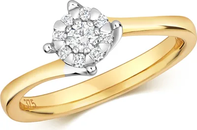 Produktbild von Funkelndes Feuer 9 Karat (375) Gold Damen - Diamant Solitärring Brillant-Schliff 0.18 Karat G - I1 I2, 51 (16.2); TRS316719KYRSL
