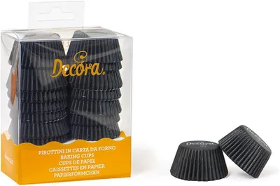 Produktbild von Decora Papierförmchen, schwarz, 32 x 22 mm, 200 Stück