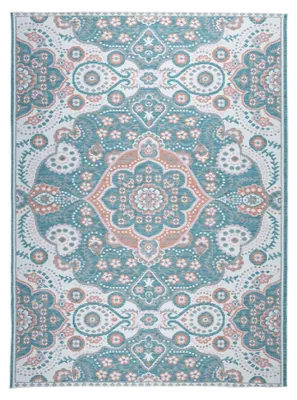 Image de Volero - Tapis d'Extérieur Bohème - Vedra Médaillon Bleu - 240x340cm