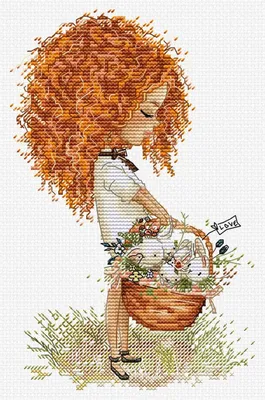 Produktbild von HobbyJobby Kreuzstich Stickpackung "Flauschige Liebe", Zählmuster, 13x20cm