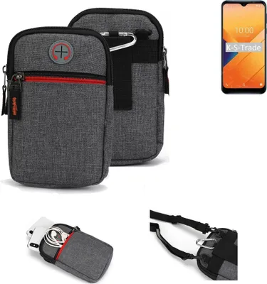 Produktbild von K-S-Trade Holster Gürteltasche kompatibel mit Wiko Y81 Handy Tasche Schutz Hülle grau Zusatzfächer 1x