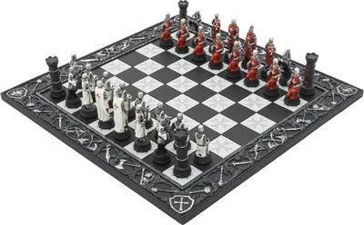 Obrázok produktu pre TALIANSKY ŠACHOVÝ SET TEMPELritter-ŠACHOVÉ FIGÚRKY + ŠACHOVNICA HARZ KREUZRITTERSTIL