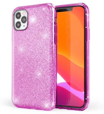 Image de NALIA Etui pour téléphone portable pailleté compatible avec l'iPhone 11 Pro Max, diamant pailleté Etui pour téléphone portable Bling Lila