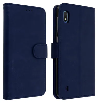 Produktbild von Avizar, Flip Cover Geldbörse, Klappetui Kunstleder für Samsung Galaxy A10, Nachtblau