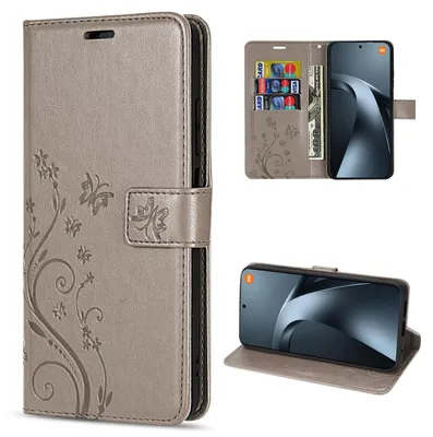 Produktbild von Hülle für Xiaomi 17T Handyhülle mit [Standfunktion][Kartenfächern] Grau