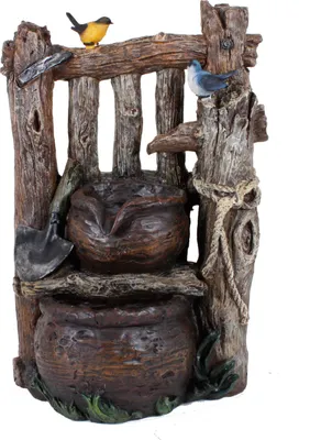 Produktbild von Brunnen, 2-fach Kaskade, Holzoptik, H 67 cm, VARESE