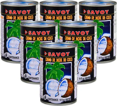 Produktbild von [ 6x 400ml ] SAVOY Kokoscreme Kokosnusscreme Kokos Creme / Coconut Cream