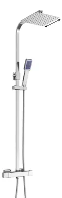 Obrázek produktu pro Sprchová souprava, termostatické ovládání, výškové nastavení 82–110 cm, průměr horního rozstřiku 40 cm, funkce ruční sprchy, odolná nerezová ocel