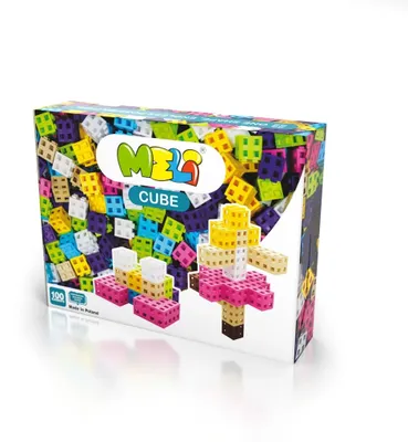 Productafbeelding van Klocki Meli Cube Roze, 100 elementen - constructiespeelgoed, vanaf 3 jaar