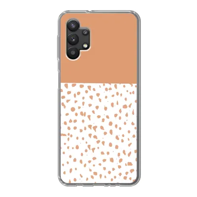 Produktbild von MuchoWow® Handyhülle Schutzhülle Hülle für Samsung Galaxy A32 5G Tupfen - Orange - Weiß Silikon Softcase Handy Hülle - Softcase