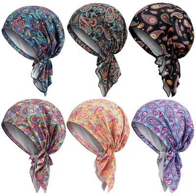 Produktbild von Geyoga 6 Stück Damen Chemo Hut Turban Mütze Kopfbedeckungen Kopftücher (Stilvoll