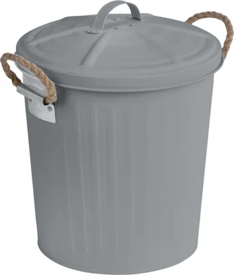 Zdjęcie produktu dla WENKO kosz na śmieci GARA z pokrywą łazienka 6 L kosz retro uchwyt łazienka biuro WC