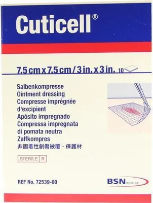 Produktbild von CUTICELL Salbenkompressen 7,5x7,5 cm