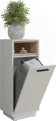 Produktbild von Wäscheschrank Vicco Beatrice Weiß/Sonoma 38 x 93 cm mit herausnehmbarer Innentasche, Model 54898