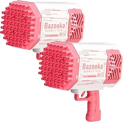 Obrázok produktu pre balenie 2 bublifukov s 69 otvormi, farebnými LED svetlami a bublifukovou tekutinou 130 ml, 1+1 zdarma - B2UBBLEPUFF Pink