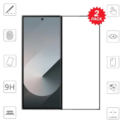 A product image showing a screen protector next to a smartphone.