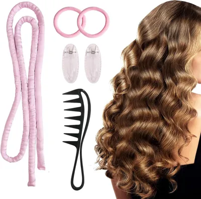 Produktbild von 1 Set Lockenband ohne Hitze für Locken über Nacht, mit 1 Kamm, für langes und kurzes Haar