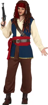Produktbild von Pirat Karnevalsfilm Kostüm Abenteuerliche Kapitän Fasching Outfit, Größe: 54 - 56 (XL) Farbe: Braun