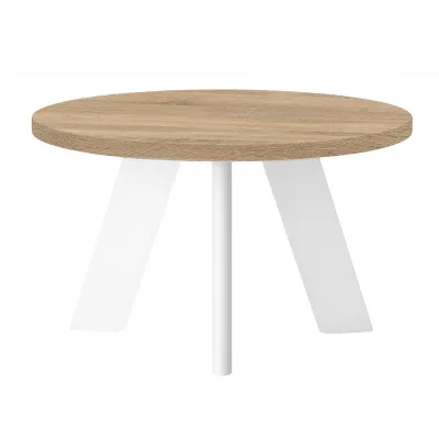 Produktbild von Couchtisch LEX Durchmesser 75 cm, Minimalistisch und zeitlos - Sonoma/Weiß