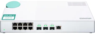 Produktbild von QNAP QSW-308-1C, Unmanaged, Gigabit Ethernet (10/100/1000)