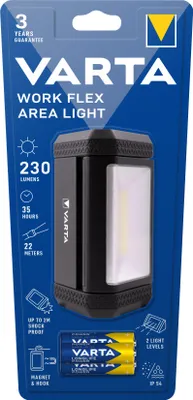 Obrázek produktu pro Varta WORK FLEX AREA LIGHT, Černá, 230 lm, 35 h, 119 mm, 227 g, 135 mm