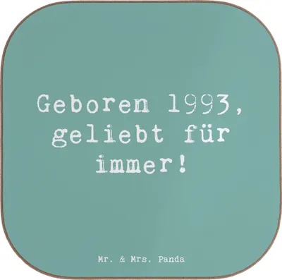 Produktbild von Mr. & Mrs. Panda Untersetzer für Gläser Spruch 1993 Geburtstag - Meeresbrise - Geschenk, besondere Anlässe, Tischuntersetzer, Geburtsjahr, Jubiläum, Tischschoner, Coaster