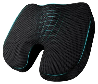 Produktbild von Orthopädisches Sitzkissen für Hämorrhoiden und Steißbein, Ergonomisch geformt aus Memory-Schaum zur Druckentlastung beim langen Sitzen, geeignet für Bürostuhl, Auto, Büro