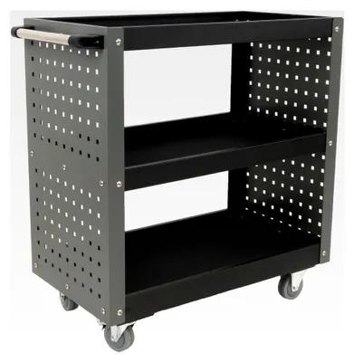 Produktbild von Werkstattwagen mit 3 Fächern und einer Traglast von bis zu 300 kg, 70x39x79 cm, auf Rollen