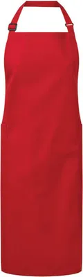 Obrázek produktu pro Premier Workwear PR120 | Zástěra s náprsenkou, recyklovaná a organická Fairtrade zástěra s náprsenkou, 86 x 72 - barva: červená (přibližně Pantone 201C) - velikost: 86 x 72 cm