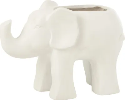 Produktbild von J-Line Übertopf Elefant Ton Weiß