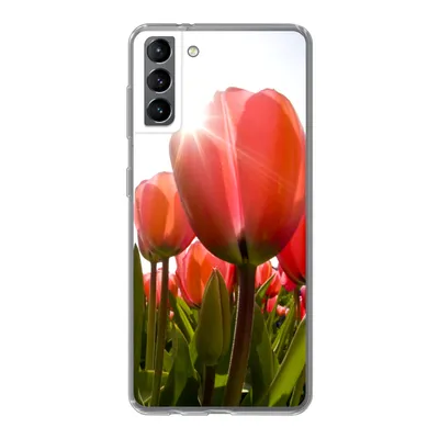 Produktbild von MuchoWow® Handyhülle Schutzhülle Hülle für Samsung Galaxy S21 Plus Blumen - Tulpen - Sonne Silikon Softcase Handy Hülle - Handy-Tasche