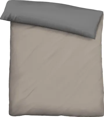 Produktbild von biberna 0455775 Renforce-Bettwäsche UNI color: taupe, size: 1x 140x200 cm + 1x 70x90 cm