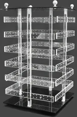 Produktbild von Acryl Ohrringständer Tisch-Vitrine Schmuckständer Ohrsteckerdisplay Drehbar vielseitig
