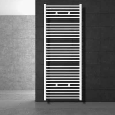 Produktbild von LuxeBath Badheizkörper - 750 x 1800 mm - Weiß - gebogen mit Seitenanschluss - Heizkörper Handtuchwärmer Handtuchtrockner, ohne Heizstab