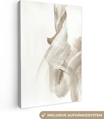 Obrázok produktu pre MuchoWow® - Plátno - Abstraktné - Moderné umenie - Béžová, Fototapeta, nástenná dekorácia Obývacia izba, 80x120cm