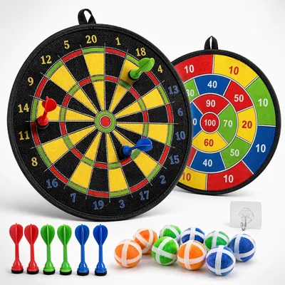 Kinder-Dartboard 18-tlg. mit Klettbällen, faltbar, 70 cm