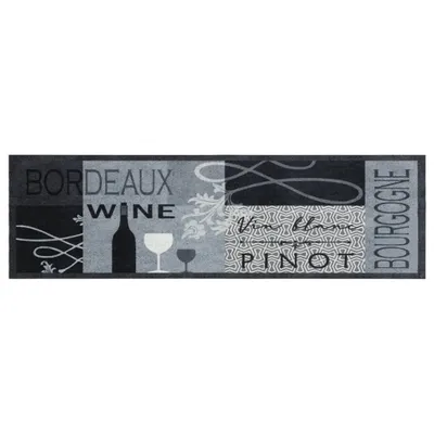 Produktbild von vidaXL Küchenteppich Waschbar Wein Grau 45x150 cm Samt