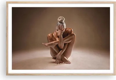 Produktbild von Gerahmtes Poster - Rahmen in heller Eiche - Nackt Frau Figur - 91,5x61 cm - Wand Bild - Wanddeko - Wandbilder - Kunstposter - Wandposter - Bilderrahmen - Bilder - Kunstdruck - P2NAA91x61-4775