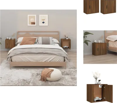 Immagine prodotto di vidaXL Comodini da parete 2 pz. Aspetto rovere marrone 50x30x47 cm - Comodini
